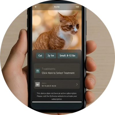 Choose guided protocols based on your pet’s profile, including animal type and weight.