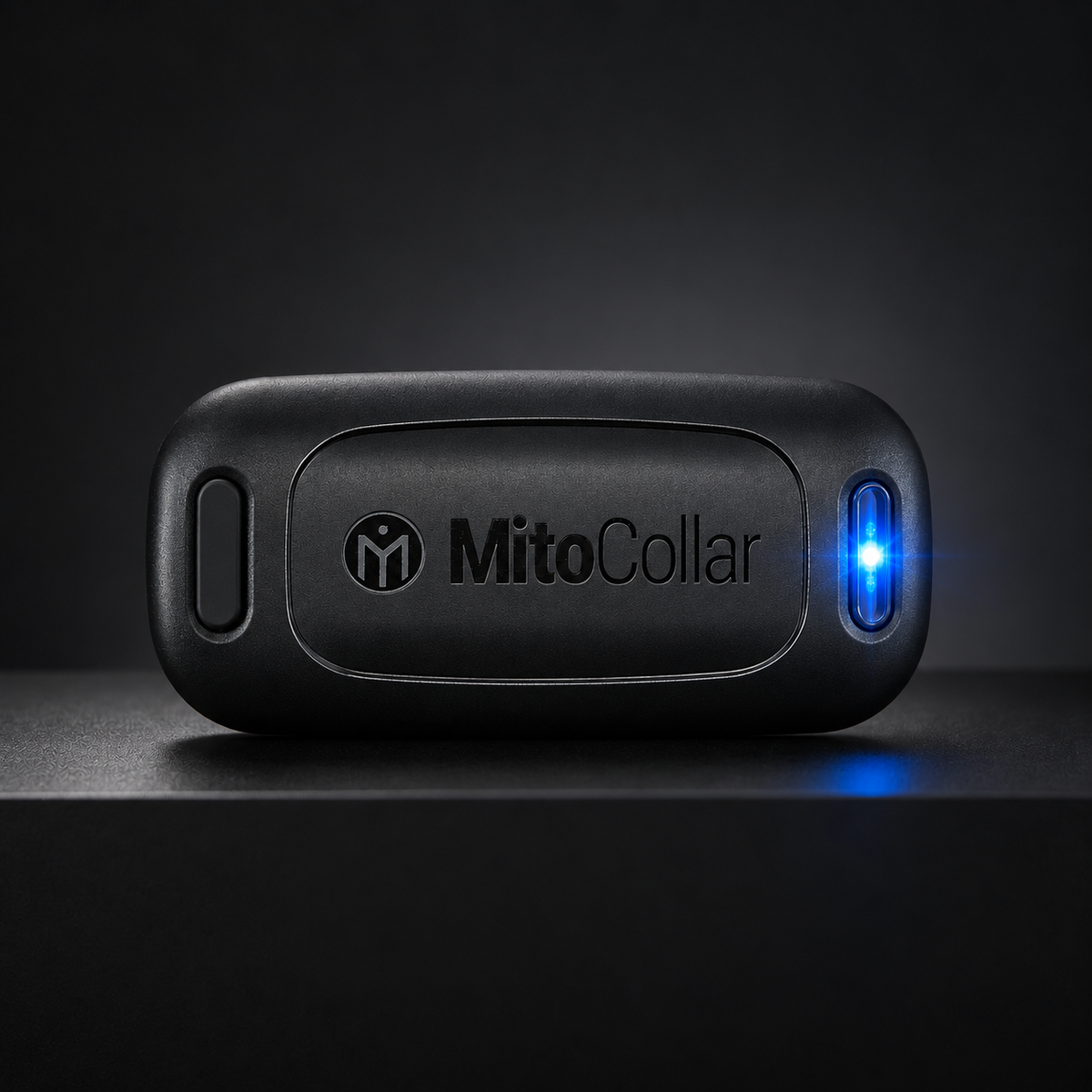 MitoCollar module with the blue pairing light on